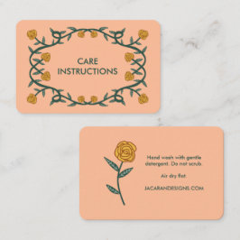 VERZORGINGSINSTRUCTIES Chique Elegant Roos Lijst B Visitekaartje