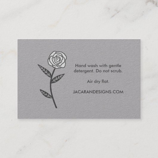 VERZORGINGSINSTRUCTIES Chique Elegant Roos Lijst B Visitekaartje (Achterkant)