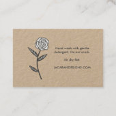 VERZORGINGSINSTRUCTIES Chique Elegant Roos Lijst B Visitekaartje (Achterkant)