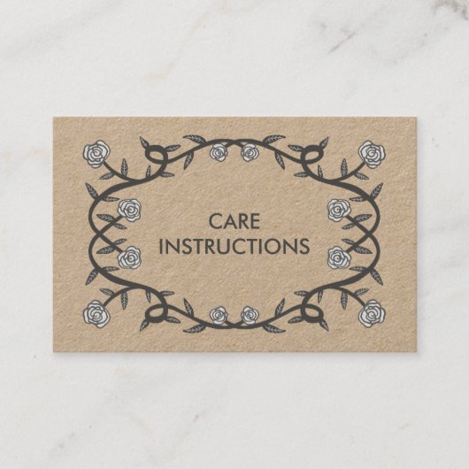 VERZORGINGSINSTRUCTIES Chique Elegant Roos Lijst B Visitekaartje (Voorkant)