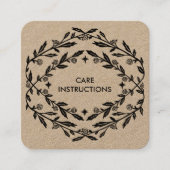 VERZORGINGSINSTRUCTIES Chique Elegant Roos Lijst K Vierkante Visitekaartje (Voorkant)