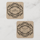 VERZORGINGSINSTRUCTIES Chique Elegant Roos Lijst K Vierkante Visitekaartje (Voorkant / Achterkant)