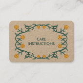 VERZORGINGSINSTRUCTIES Chique Elegant Roos Lijst K Visitekaartje (Voorkant)