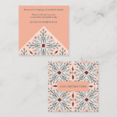 VERZORGINGSINSTRUCTIES Elegante Bloemen Tegels Geo Vierkante Visitekaartje (Voorkant / Achterkant)