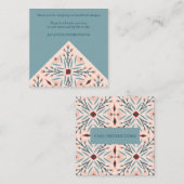 VERZORGINGSINSTRUCTIES Elegante Bloemen Tegels Geo Vierkante Visitekaartje (Voorkant / Achterkant)