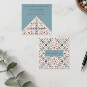 VERZORGINGSINSTRUCTIES Elegante Bloemen Tegels Geo Vierkante Visitekaartje