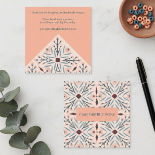 VERZORGINGSINSTRUCTIES Elegante Bloemen Tegels Geo Vierkante Visitekaartje