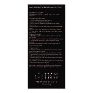 Verzorgingsinstructies Lichaamspiercing Sieraden Reclamekaart