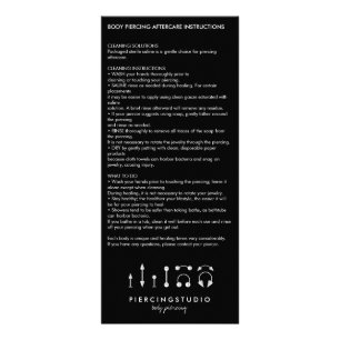 Verzorgingsinstructies Piercing Modern Reclamekaart