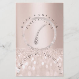 Verzorgingsinstructies Roze Glitter Electrolyse Flyer