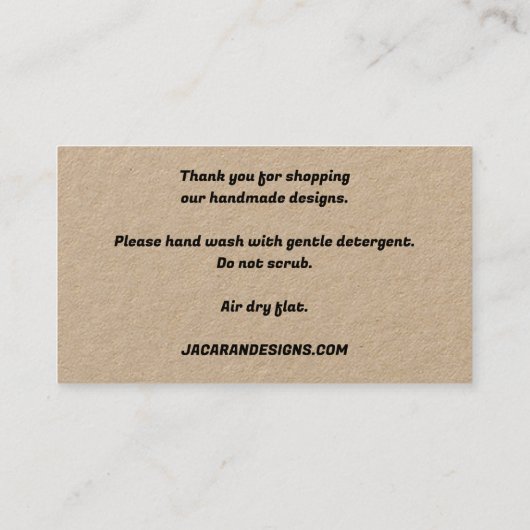 VERZORGINGSINSTRUCTIES Schattige Elegant Wildflowe Visitekaartje (Achterkant)