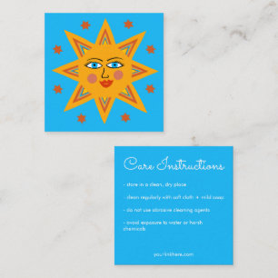 Verzorgingsinstructies Sparkling Sun Schattige Cha Vierkante Visitekaartje