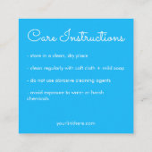 Verzorgingsinstructies Sparkling Sun Schattige Cha Vierkante Visitekaartje (Achterkant)