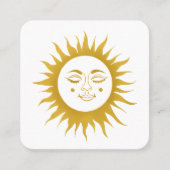Verzorgingsinstructies Sunshine Boho Line Art Gold Vierkante Visitekaartje (Voorkant)