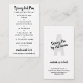 Verzorgingsinstructies voor Epoxy Pen Notitiekaartje (Voorkant / Achterkant)