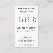 Verzorgingsinstructies voor oor piercing visitekaartje (Voorkant)