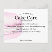 Verzorgingsinstructies voor roze macaron cake bedankkaart (Voorkant)
