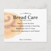 Verzorgingsinstructies voor Rustic Kanelbrood Bedankkaart (Voorkant)