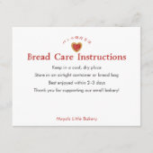 Verzorgingsinstructies voor Rustic Red Heart Brood Bedankkaart (Voorkant)