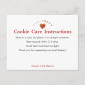 Verzorgingsinstructies voor Rustic Red Heart Cooki Bedankkaart (Voorkant)