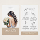 Verzorgingskaart voor bloemen Hangerkaart bloemist Visitekaartje (Voorkant /achterkant)