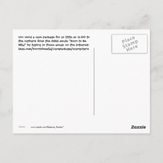 Verzorgingspakket voor wilde dieren briefkaart (Achterkant)