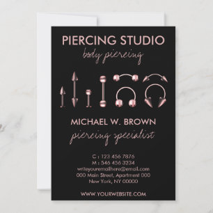 Verzorgingstips en instructies voor oor piercing n bedankkaart