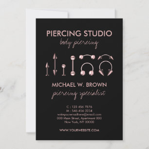 Verzorgingstips en instructies voor piercings bedankkaart