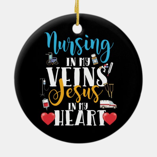 Verzuring in Mijn veinen Christelijke RN verpleegs Keramisch Ornament (Achterkant)