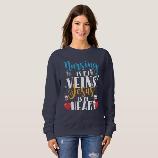 Verzuring in Mijn veinen Christelijke RN verpleegs Trui (Voorkant volledig)