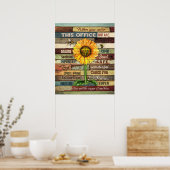 Verzuster wanneer u deze Kantoor Zonnebloem ingaat Poster (Keuken)