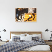 Verzwakkeren in de herfstzon canvas afdruk (Insitu (Slaapkamer))