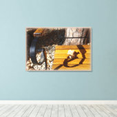Verzwakkeren in de herfstzon canvas afdruk (Insitu (Houten vloer))