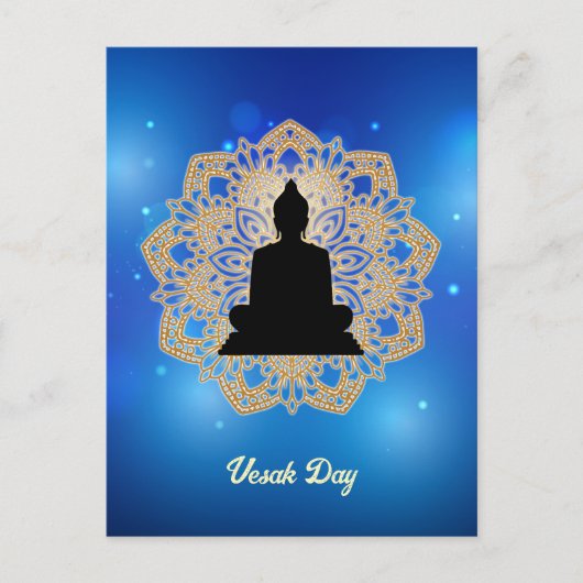 Vesak-dag Boeddha en Mandala Vaisakha Purnima Briefkaart (Voorkant)
