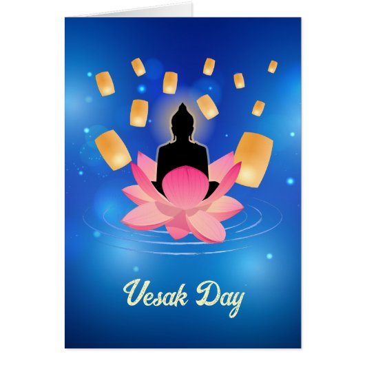 Vesak dag Boeddha op Lotus lantaarn Vaisakha (Voorkant)