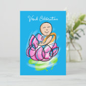 Vesak Lotus Monnik Zen Kaart (Staand voorkant)