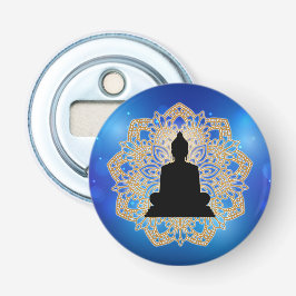 Vesakdag Boeddha en Mandala Vaisakha Purnima Button Flesopener