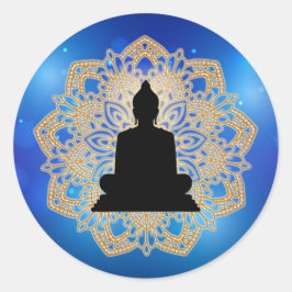 Vesakdag Boeddha en Mandala Vaisakha Purnima Ronde Sticker