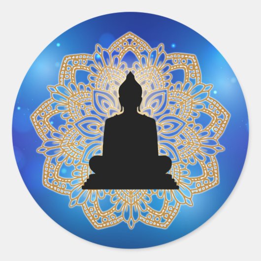 Vesakdag Boeddha en Mandala Vaisakha Purnima Ronde Sticker (Voorkant)