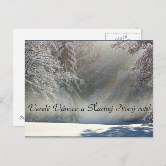 Veselé Vánoce a Šťastný Nový rok! Postkaart (Voorkant / Achterkant)