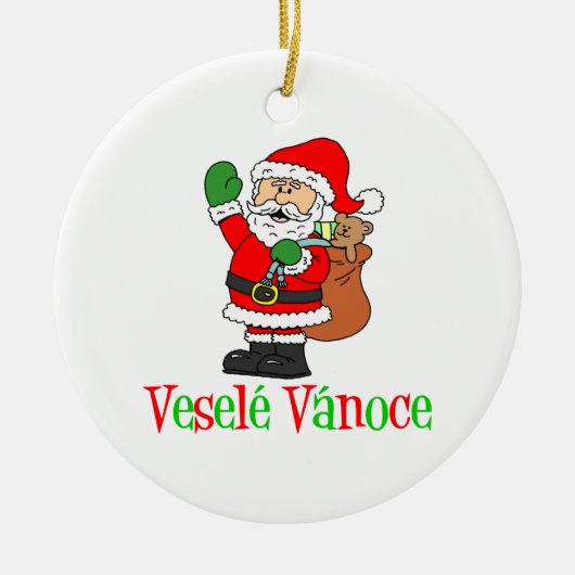 Vesele Vanoce Czech Kerstkerstkerstkerstkerstkerst Keramisch Ornament (Voorkant)