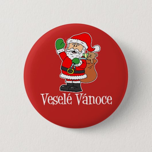 Vesele Vanoce Czech Kerstkerstkerstkerstkerstkerst Ronde Button 5,7 Cm (Voorkant)