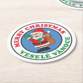 Vesele Vanoce Czech Kerstkerstkerstkerstkerstkerst Ronde Kartonnen Onderzetter (Gebogen)