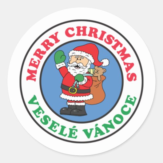 Vesele Vanoce Czech Kerstkerstkerstkerstkerstkerst Ronde Sticker (Voorkant)