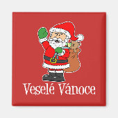 Vesele Vanoce Czech KerstkerstSanta Magnet (Voorkant)