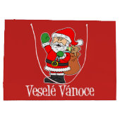 Vesele Vanoce Czech Santa Holiday Red Groot Cadeauzakje (Achterkant)