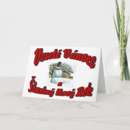 Veselé Vánoce een Šťastný Nový Rok Feestdagen Kaart (Voorkant)