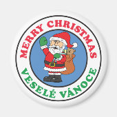 Vesele Vanoce Merry Kerstkerstkerstkerstkerstman T Magneet (Voorkant)
