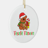 Vesele Vanoce Tsjechisch kerstBeer Keramisch Ornament (Rechts)