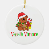 Vesele Vanoce Tsjechisch kerstBeer Keramisch Ornament (Voorkant)